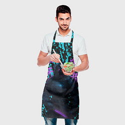 Фартук кулинарный Неоновый киберсамурай, цвет: 3D-принт — фото 2