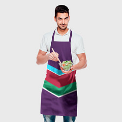 Фартук кулинарный Фиолетовый с полосами, цвет: 3D-принт — фото 2
