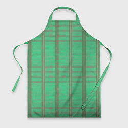 Фартук кулинарный Color green cage brown stripes, цвет: 3D-принт