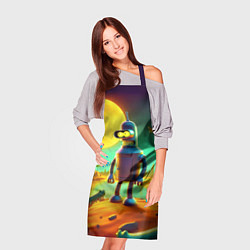 Фартук кулинарный Робот-сгибальщик Бендер на планете крокодилов, цвет: 3D-принт — фото 2