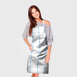 Фартук кулинарный Color white blue stripes, цвет: 3D-принт — фото 2