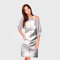 Фартук кулинарный Color white red crosses, цвет: 3D-принт — фото 2