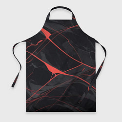 Фартук Текстура мрамора с красными полосками