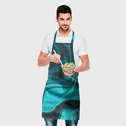 Фартук кулинарный Мраморный малахитовый узор из изумрудных разводов, цвет: 3D-принт — фото 2