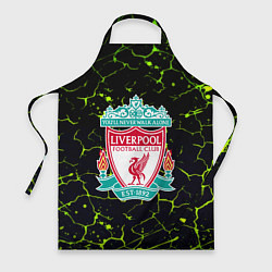Фартук кулинарный Ливерпуль зеленые трещины, цвет: 3D-принт