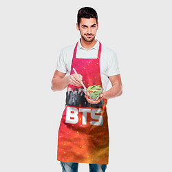 Фартук кулинарный BTS блестящий фон, цвет: 3D-принт — фото 2