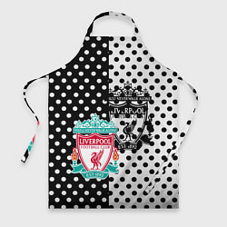 Фартук кулинарный Liverpool черно белые точки, цвет: 3D-принт