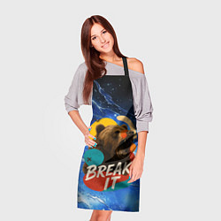 Фартук кулинарный Break it злой медведь, цвет: 3D-принт — фото 2