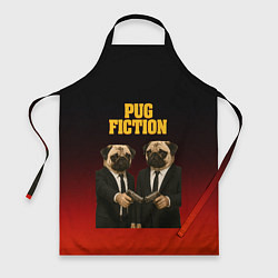 Фартук кулинарный Пародия - Криминальное чтиво с мопсами, цвет: 3D-принт