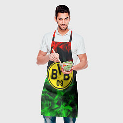 Фартук кулинарный Borussia красно зеленый огонь, цвет: 3D-принт — фото 2