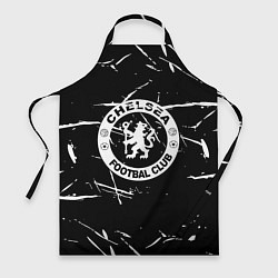 Фартук кулинарный Челси штрихи красок белые, цвет: 3D-принт