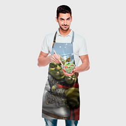 Фартук кулинарный Шрек и Фиона в обнимку зимой, цвет: 3D-принт — фото 2