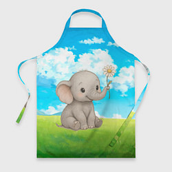 Фартук кулинарный Слоненок с цветочком, цвет: 3D-принт