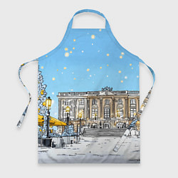 Фартук кулинарный Новогодний день в Москве, цвет: 3D-принт