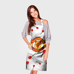 Фартук кулинарный Манчестер Юнайтед розы паттерн, цвет: 3D-принт — фото 2