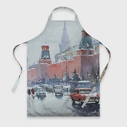 Фартук кулинарный Старинная Москва - новый год, цвет: 3D-принт