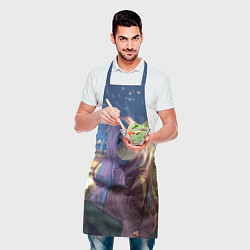 Фартук кулинарный Аниме - лошадка в новогодней атмосфере, цвет: 3D-принт — фото 2
