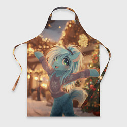 Фартук кулинарный Лошадка отмечает новый год, цвет: 3D-принт