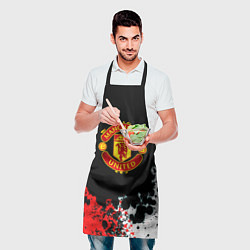 Фартук кулинарный Манчестер Юнайтед краски абстрактные, цвет: 3D-принт — фото 2
