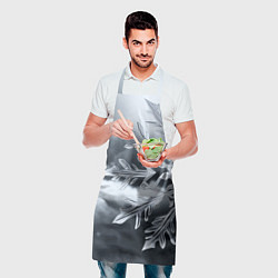 Фартук кулинарный Снежинка на черно белое, цвет: 3D-принт — фото 2