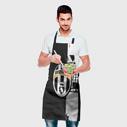 Фартук кулинарный Ювентус геометрия белая, цвет: 3D-принт — фото 2