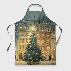 Фартук кулинарный Новогодний старый город, цвет: 3D-принт