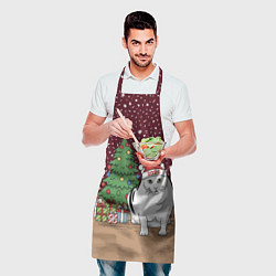 Фартук кулинарный Кот Бендер и ёлка, цвет: 3D-принт — фото 2