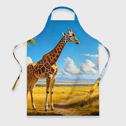 Фартук кулинарный Жираф в солнечной саванне, цвет: 3D-принт