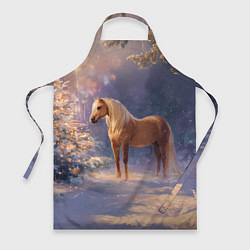 Фартук Лошадка в новогоднем лесу