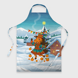 Фартук кулинарный Лошадь в национальном костюме, цвет: 3D-принт