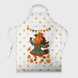 Фартук кулинарный Якутская лошадь празднует Новый год, цвет: 3D-принт
