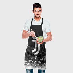 Фартук кулинарный Ювентус всплеск белых красок, цвет: 3D-принт — фото 2