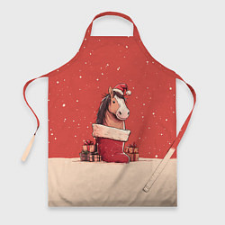 Фартук Лошадка в новогоднем сапоге