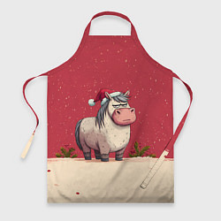 Фартук Новогодняя лошадка с прищуренным взглядом