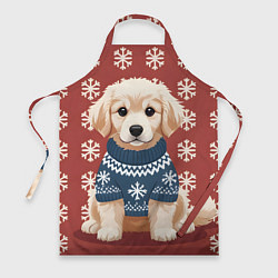 Фартук кулинарный Новогодний ретривер, цвет: 3D-принт