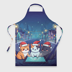 Фартук Новогодние котики с планшетом