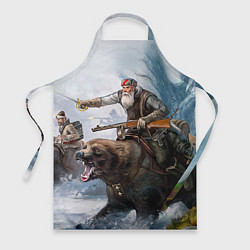 Фартук кулинарный Русский воин на медведе, цвет: 3D-принт