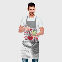 Фартук кулинарный Узор с сердечками, цвет: 3D-принт — фото 2