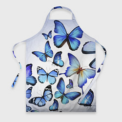 Фартук кулинарный Голубые бабочки, цвет: 3D-принт