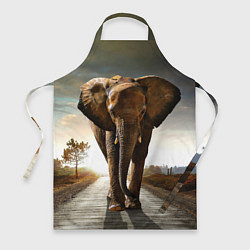 Фартук кулинарный Дикий слон, цвет: 3D-принт