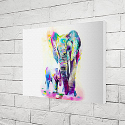 Холст прямоугольный Акварельные слоны, цвет: 3D-принт — фото 2