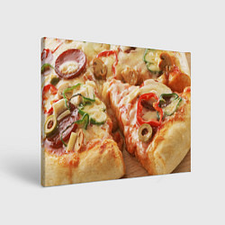 Холст прямоугольный Пицца 2, цвет: 3D-принт