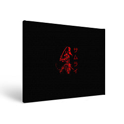 Холст прямоугольный Японские иероглифы - самурай, цвет: 3D-принт