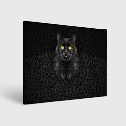 Холст прямоугольный Чёрный котик, цвет: 3D-принт