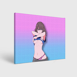 Холст прямоугольный Ahegao Girl, цвет: 3D-принт