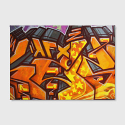 Холст прямоугольный Orange Graffiti, цвет: 3D-принт — фото 2