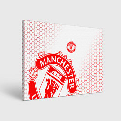 Холст прямоугольный Манчестер Юнайтед white, цвет: 3D-принт