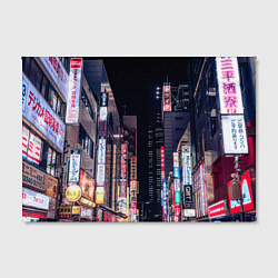 Холст прямоугольный Ночной Токио, цвет: 3D-принт — фото 2
