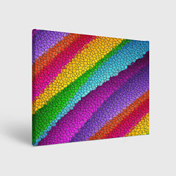 Холст прямоугольный Яркая мозаика радуга диагональ, цвет: 3D-принт