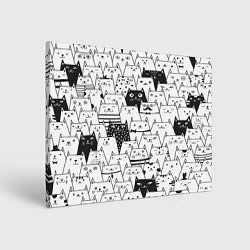 Холст прямоугольный КОТЫ WHITE, цвет: 3D-принт